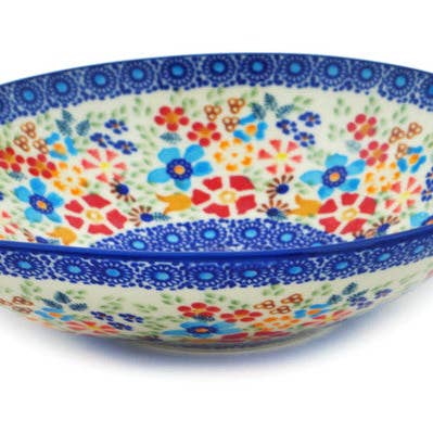 Bowl 9" Polish Spring Theme UNIKAT for wholesale by Polmedia Polish Pottery