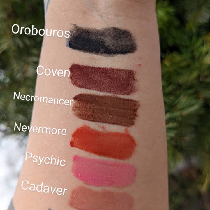Crypt Cosmetics - Wholesale Lip Gloss - NECROMANCER (Silver) - Dark brown spiced chocolate lip gloss
