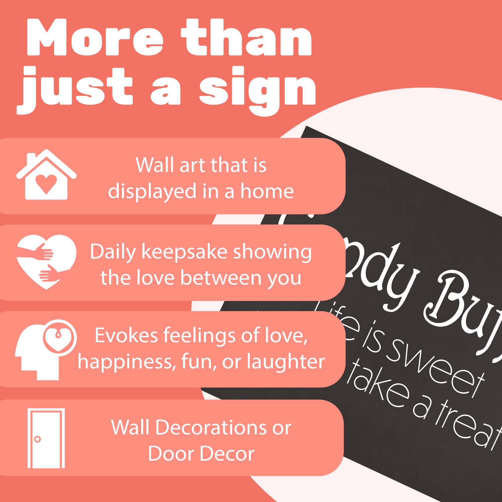 JennyGems - Venta al por mayor Letreros - ¡La vida es dulce! Letrero de madera Candy Buffet Please Take A Treat™7