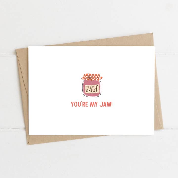 Love Pun Greeting Card - Jam for wholesale by Be Well Stationery