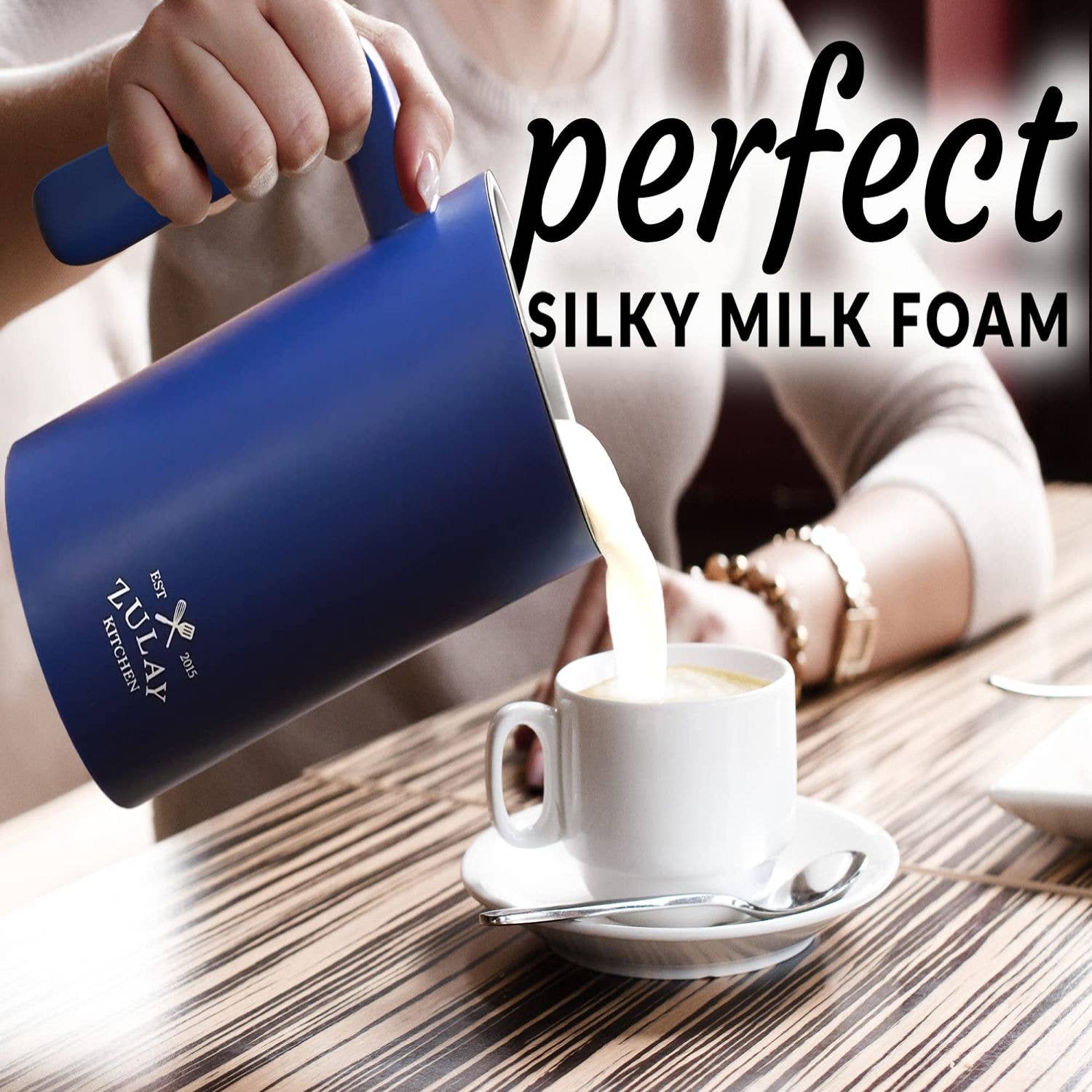 Zulay Kitchen - Wholesale Kitchen Appliance - 4-in-1 Electric Milk Frother & Steamer - 10oz Stainless13