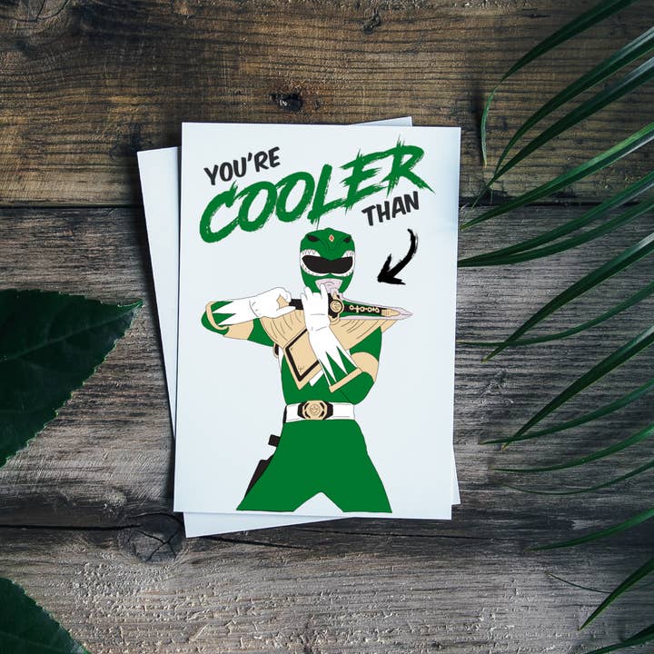 Geeked Out Greetings - Vente Carte de vœux classique - Carte de vœux Power Rangers "Ranger Vert"