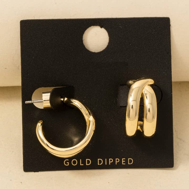 Gold Dipped Simple Loop Hoop Earrings for wholesale by Anarchy Street