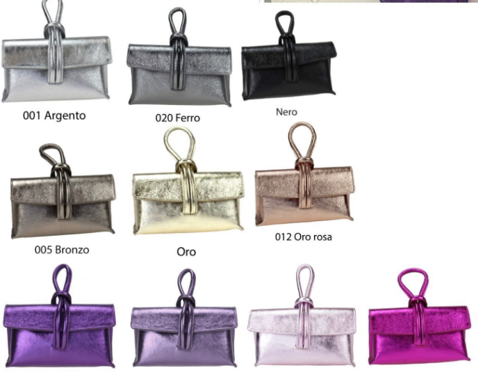 JIJOU CAPRI - Wholesale Clutch Bag - Women's - BETTY Italian Metallic Leather Crossbody Bag  JIJOU CAPRI5