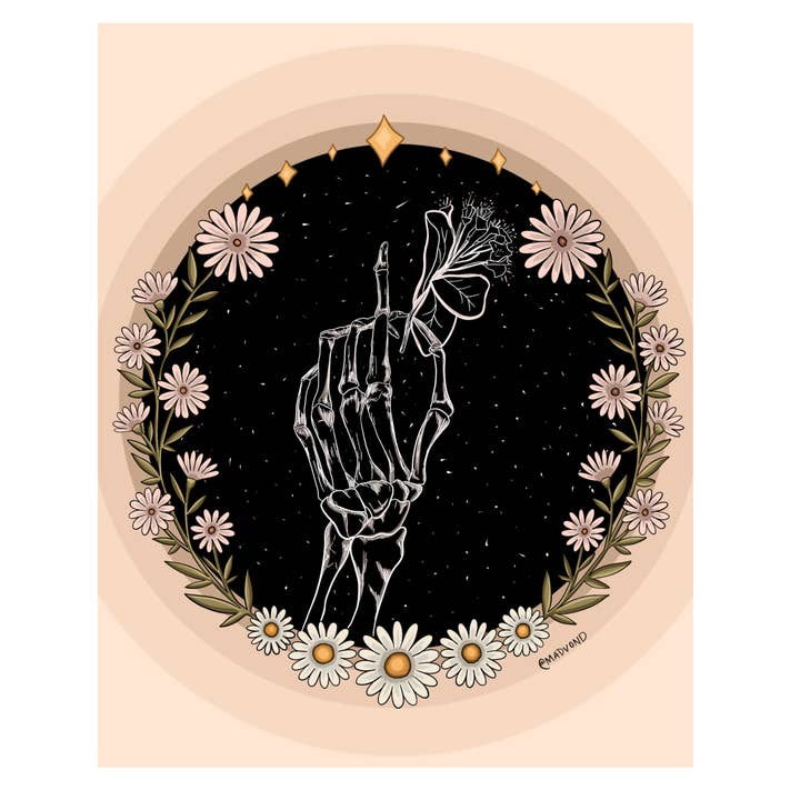 Impression d'art giclée à la main sur un squelette floral pour la vente par Madison Vermilya Art