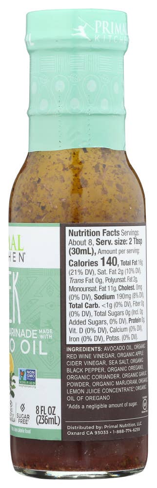 KeHE Distributors, LLC - Wholesale Salad Dressing - Primal Kitchen Dressing Greek Vinaigrette 8 oz2