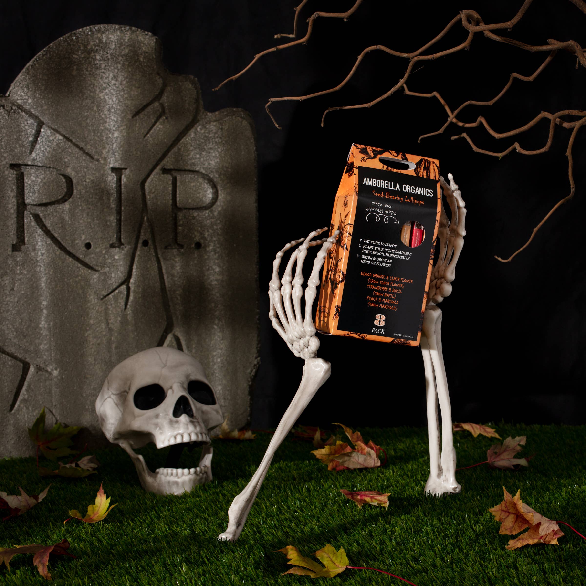 Amborella Organics - Wholesale Lollipop - Halloween Lollipop 8 Pack (Eat, Plant & Grow a Herb/Flower)1