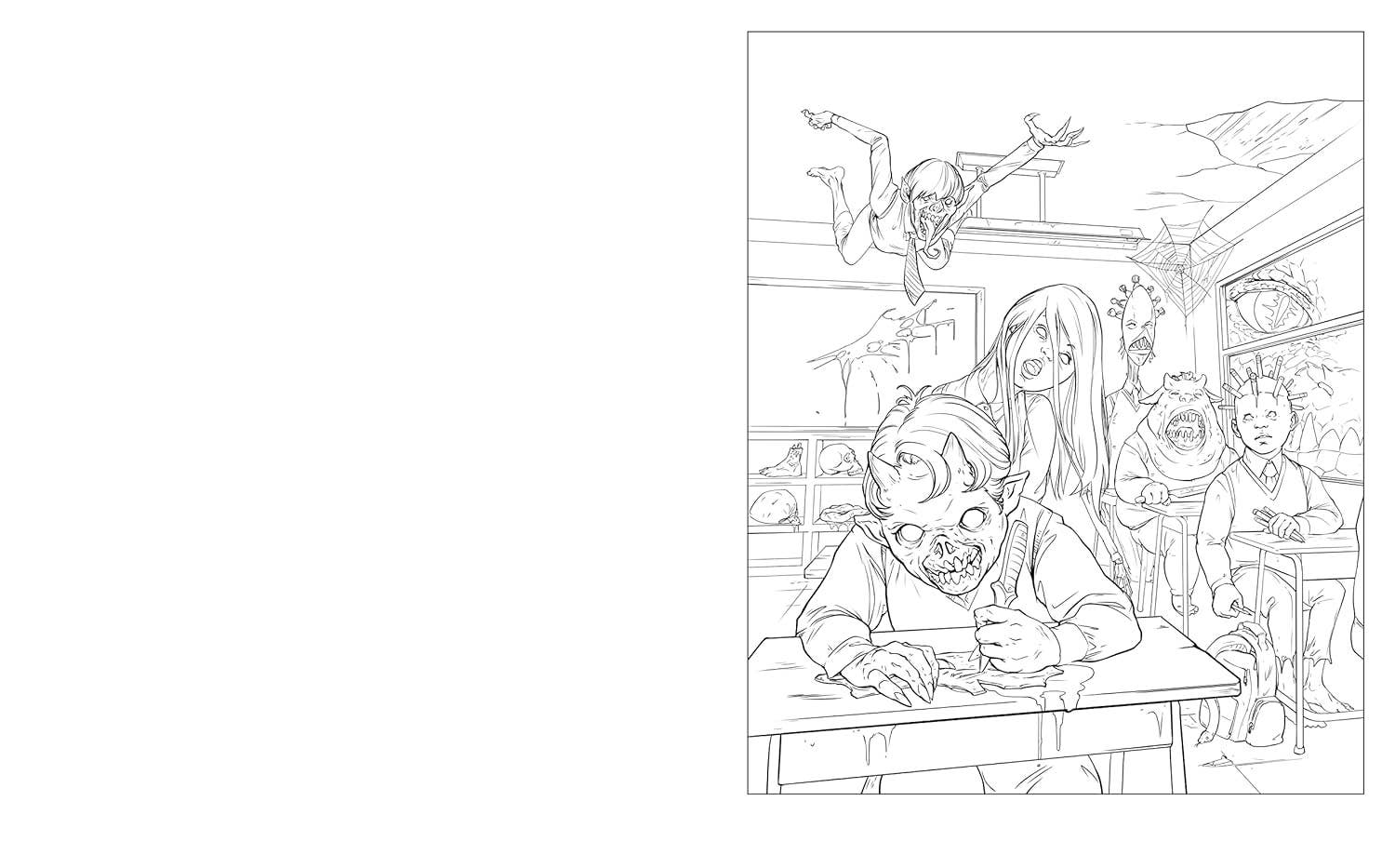 Texas Bookman - Wholesale Coloring & Activity Book - Adult - Shocking Horror Coloring Book1