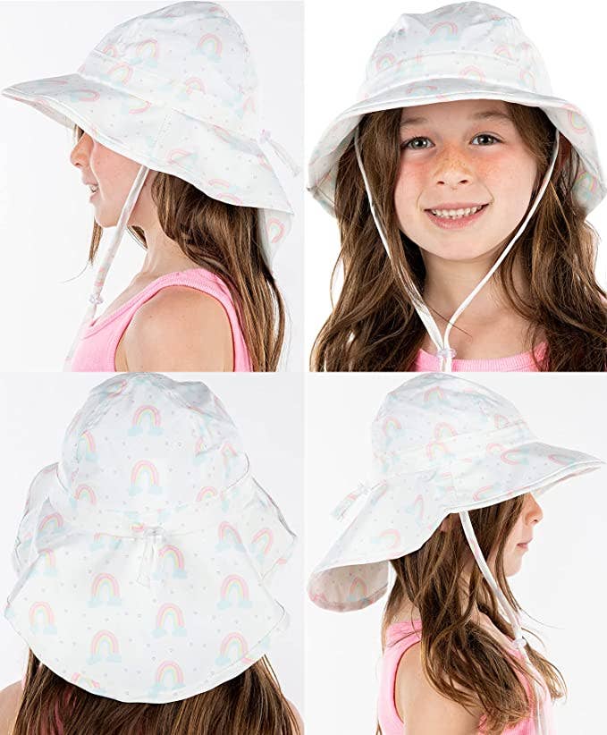 Funky Junque – Chapéu de pescador – Criança por atacado – Chapéu Bucket Estampado Infantil - Happy Rainbows2