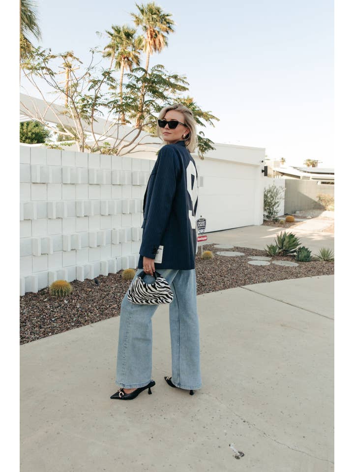 Jesra Stripe Blazer | Dark blue for wholesale on Faire