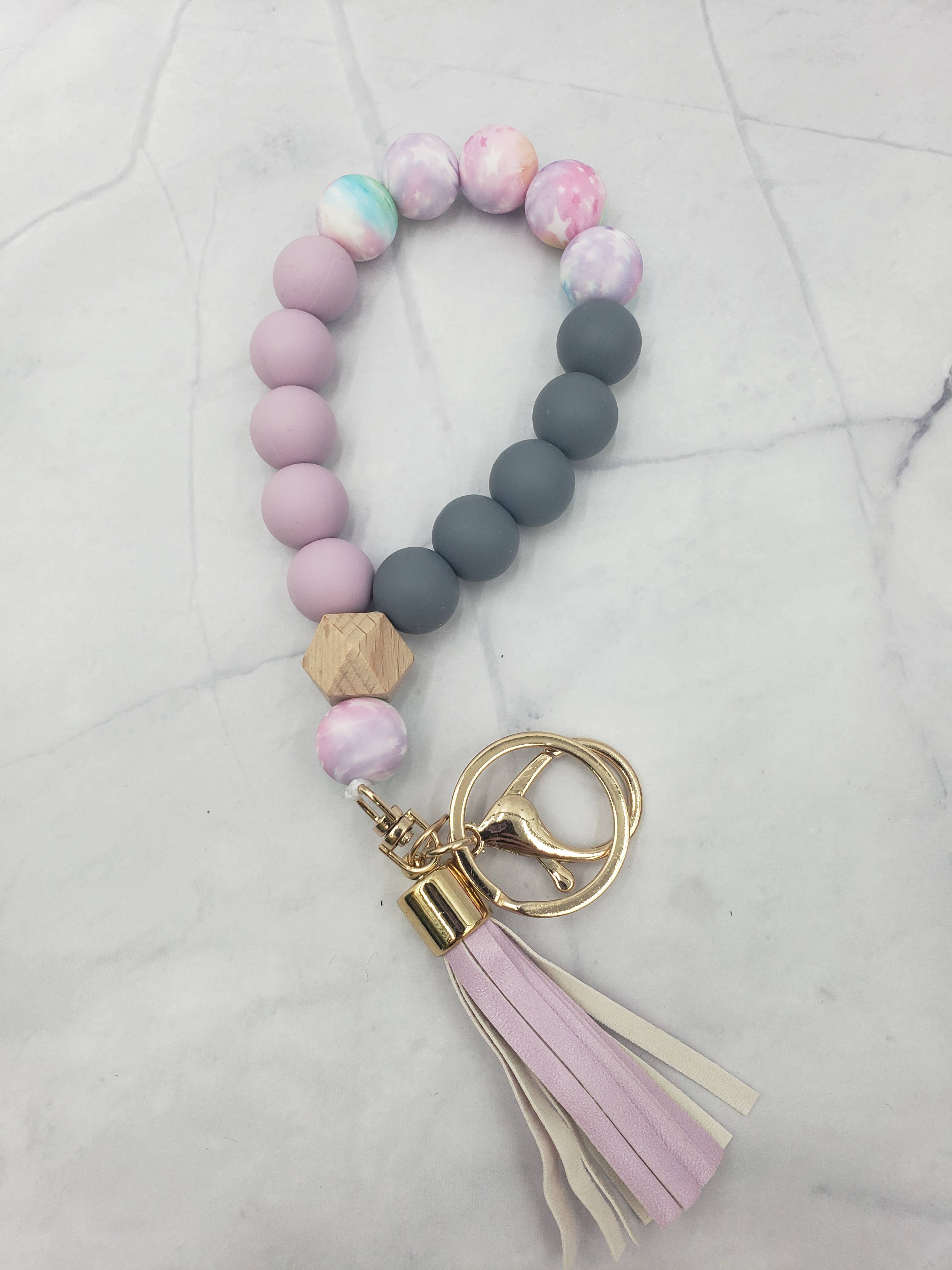 Designs by Kim - Wholesale Keychain Bracelet - Wristlet Bangle Keyring Silicone Beaded9