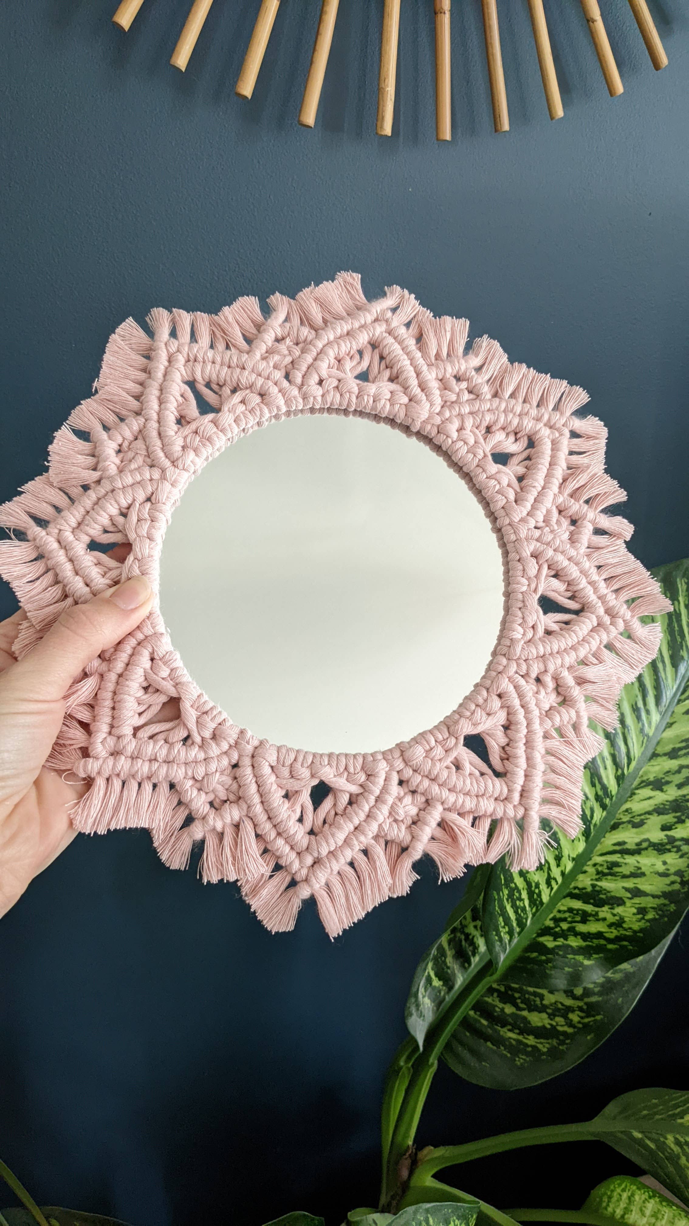Atelier Woabo - Wholesale Wall Mirror - Round macrame mirror Model TINA1