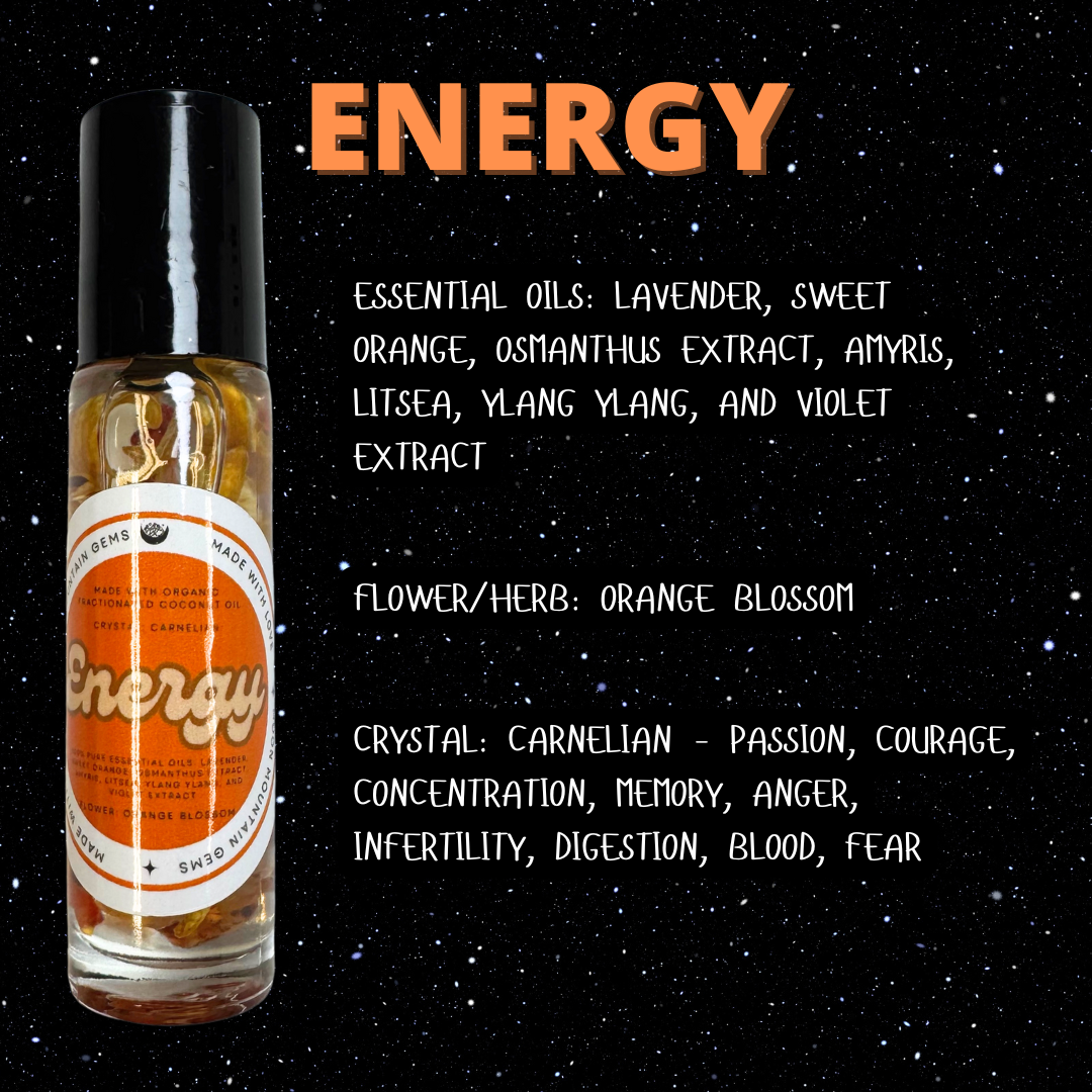 Moon Mountain Gems - Wholesale Roll-on etherische olie - Etherische olie rollerflesje doordrenkt met kruiden en kristallen, 100% therapeutische etherische olie rollerflesje8