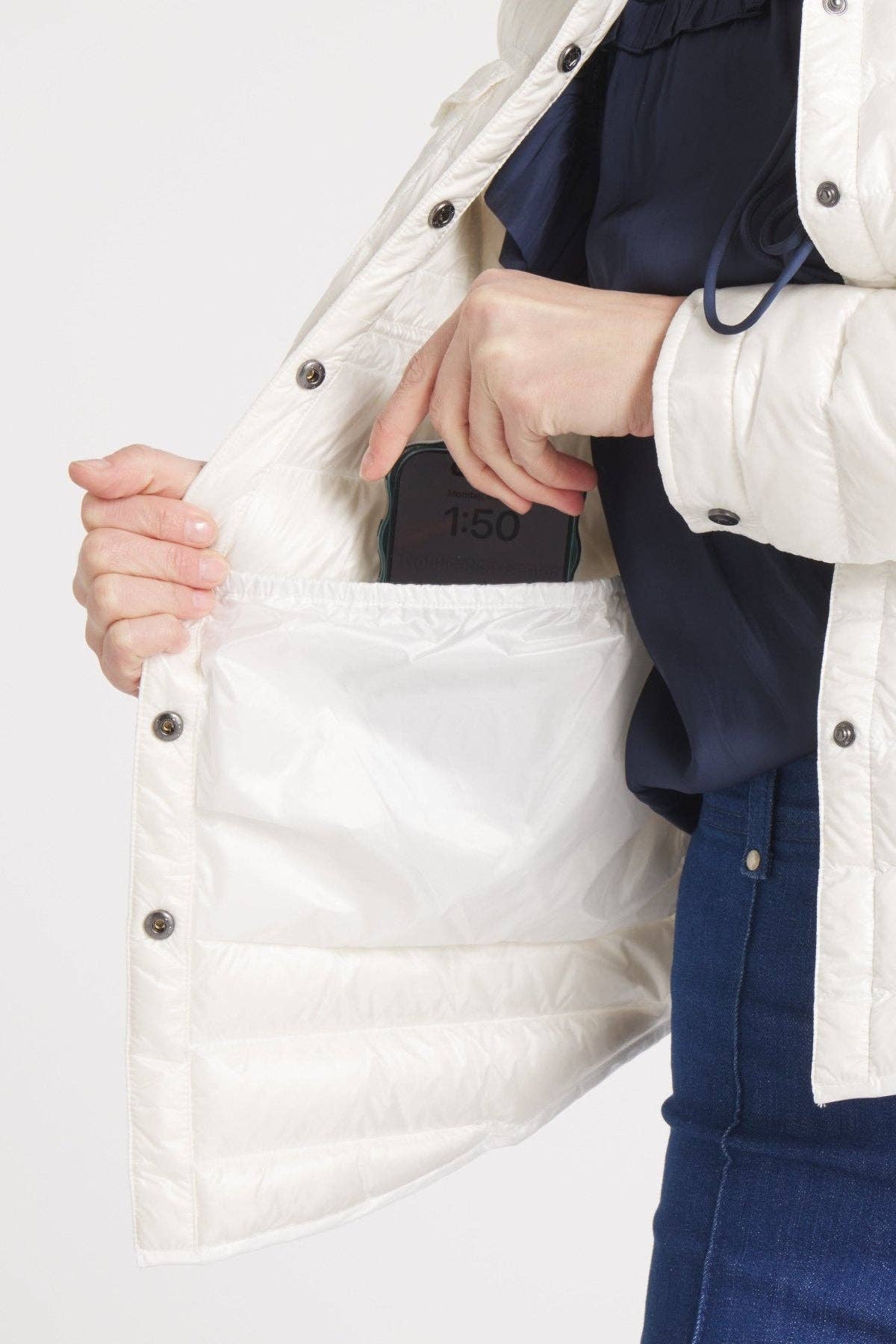 Cotes of London - Wholesale Puffer Jacket - Women's - The Harrow Royale | Down Shirt | Ivory3