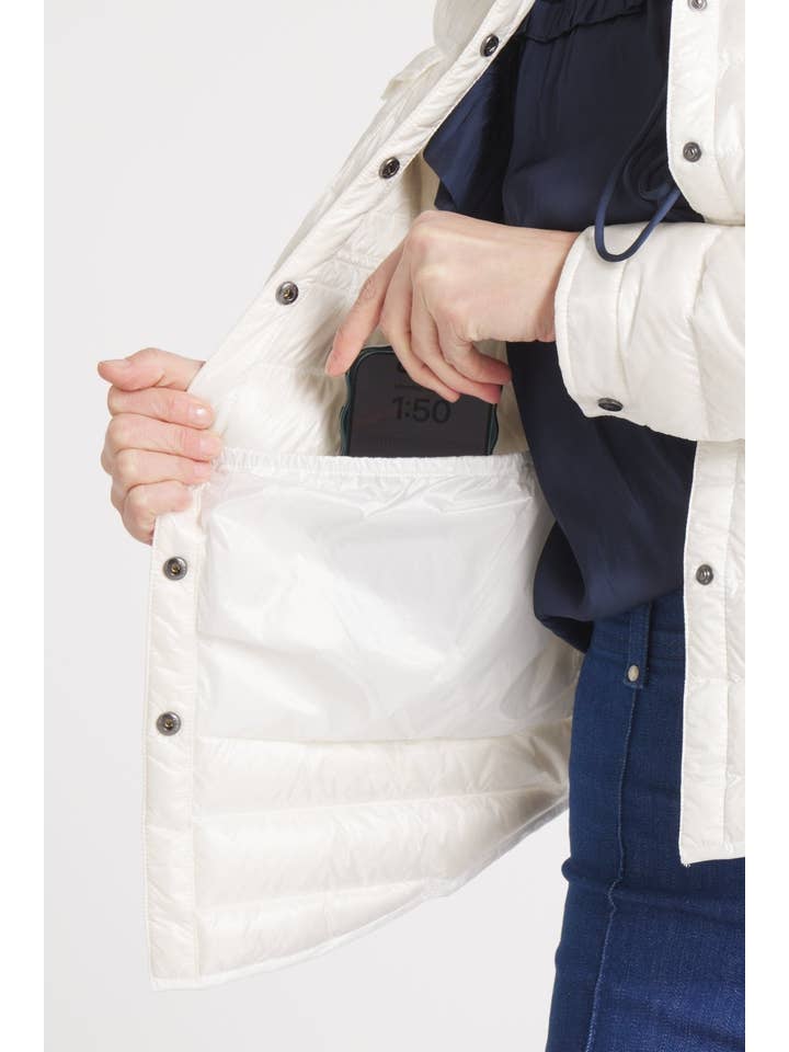 Cotes of London - Wholesale Puffer Jacket - Women's - The Harrow Royale | Down Shirt | Ivory3