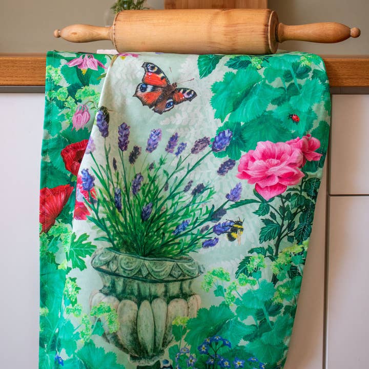 AMPellegrini Art & Design - Wholesale Tea Towel - Tea Towel with floral garden print4