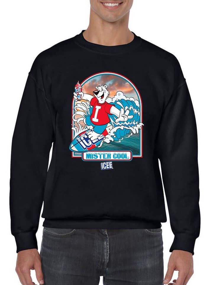 Officially Licensed ICEE Surfing Wave Vibes - Cool Graphic Men's Sweatshirt for wholesale by Snack Tees