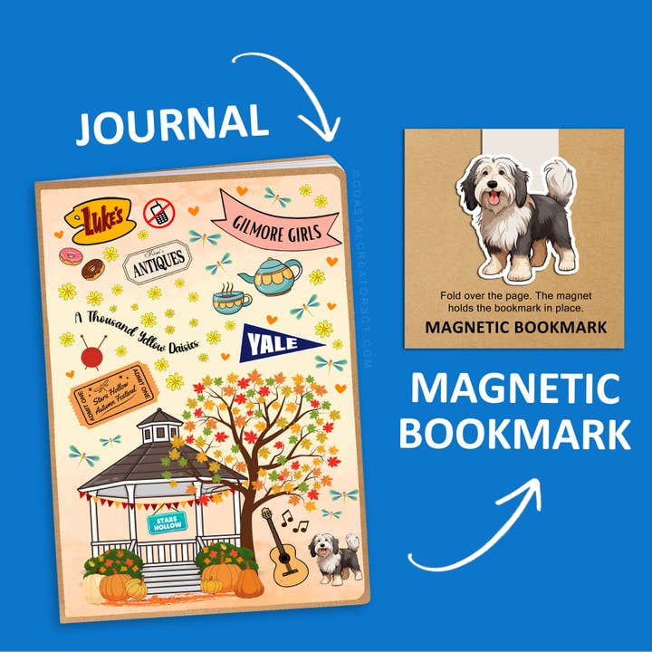 Gilmore Girls Inspired Autumn Journal Magnetic Bookmark Set for wholesale by Coastal Creators of Connecticut