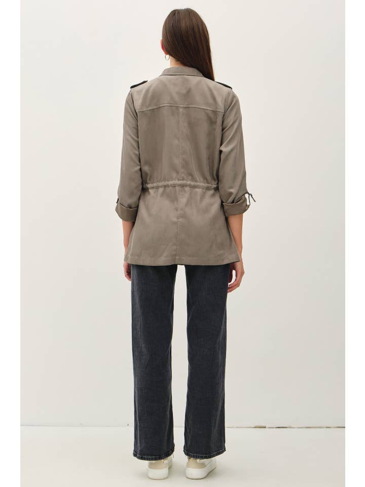 Be Cool - Wholesale Jacket - Women's - CINCHED WAIST SAFARI CARGO UTILITY JACKET