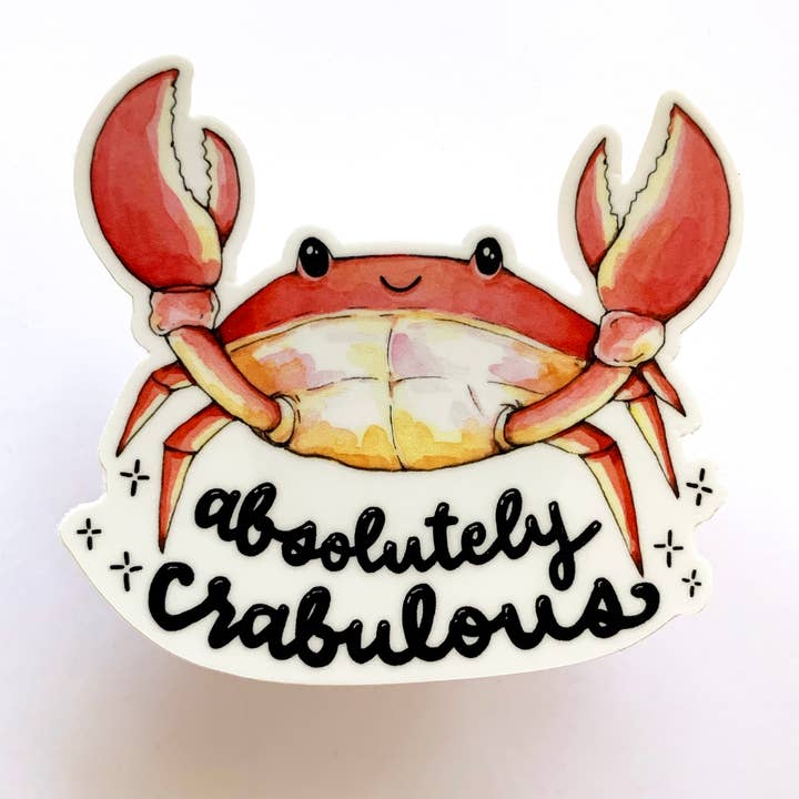 Absolutely Crabulous Crab Sticker for wholesale by Paper Wilderness