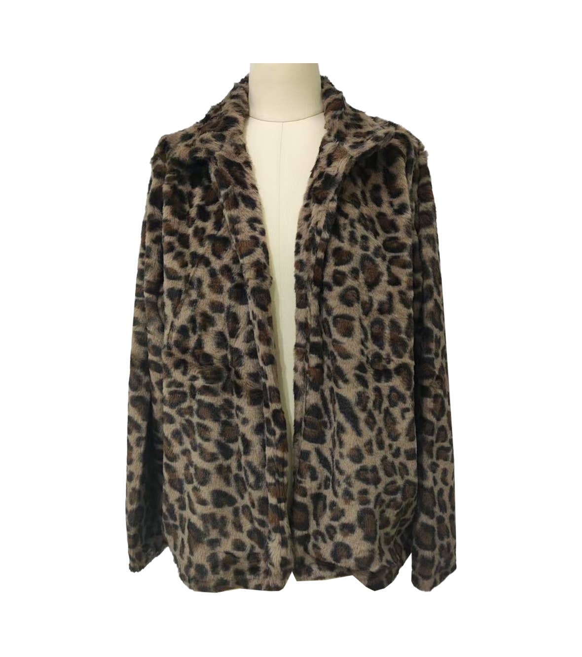 HIDDENBRAND - Wholesale Coat - Women's - Fluffy Vintage Wild Leopard Print Faux Fur Coat0