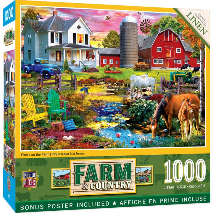 Farm & Country - Picnic on the Farm 1000 Piece Puzzle for wholesale by Masterpieces Puzzles