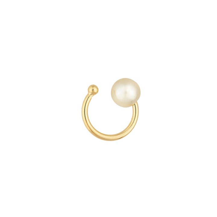 GoldFi - Wholesale Cuff/wrap earrings - Delicate Pearl Ear Cuff in 18k Gold Filled1