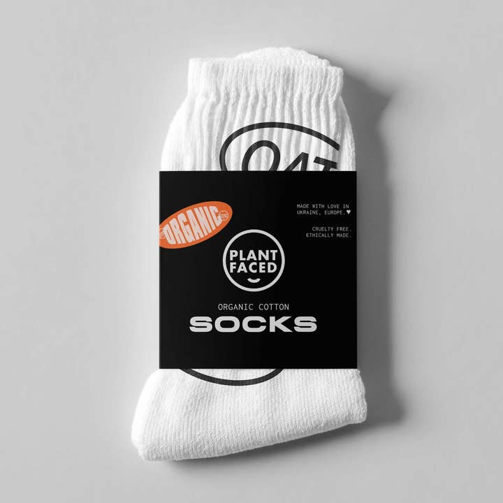 Mylk - BIO-Socken - Weiß für den Großhandel von Plant Faced Clothing