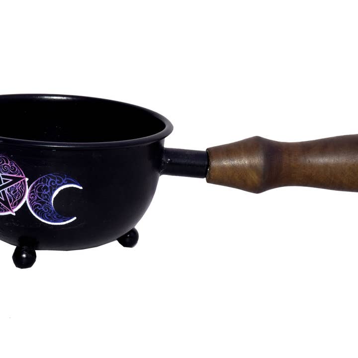 Designs by Deekay Inc. – wholesale Incense holder – Metal Smudge Pot (3 in.) - Triple Moon