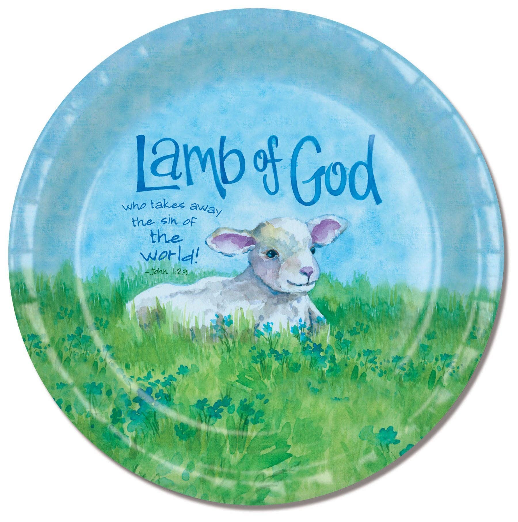Mad Style - Wholesale Disposable Plate - Easter Lamb Of God with Scripture Paper Plate0