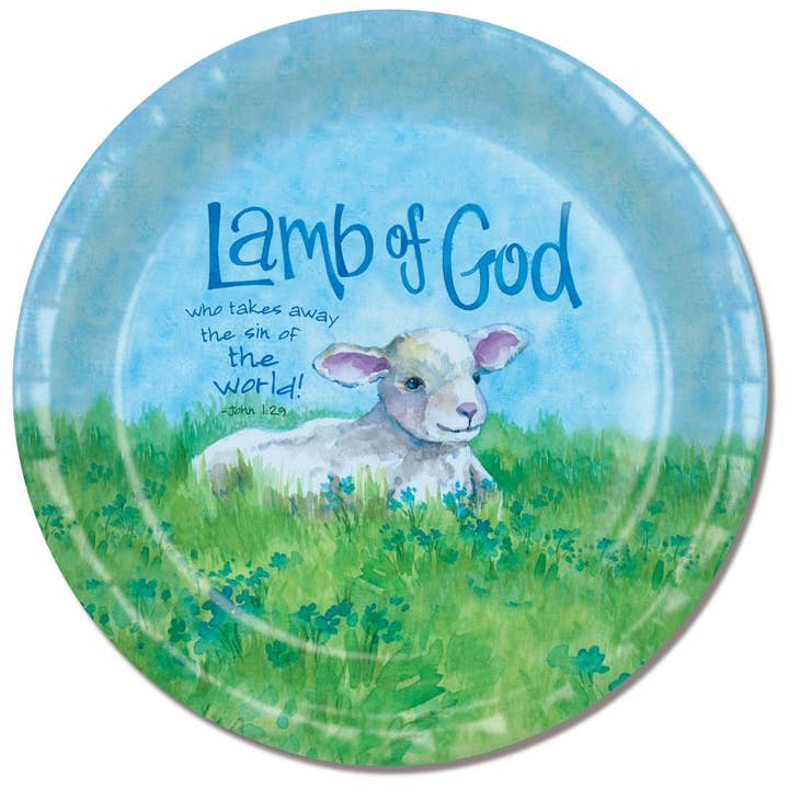 Mad Style - Wholesale Disposable Plate - Easter Lamb Of God with Scripture Paper Plate