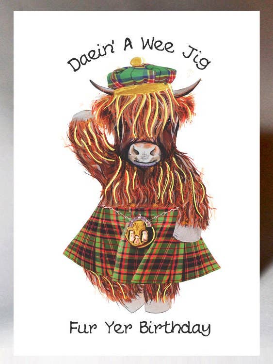 Birthday Daein' A Wee Jig Card WWBD220 for wholesale by Wee Wishes