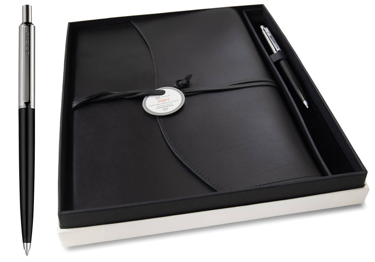 Creatico – Großhandel Tagebuch – Leatherkind Capri Notizbuch, A4, nachfüllbar, Geschenkset mit Stift27