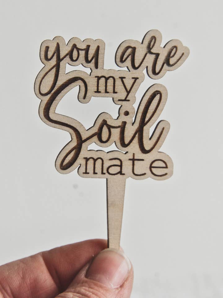 Lustige Pflanzenwahl – „Du bist mein Seelenverwandter“ Holzdekor für den Großhandel von KendollMade