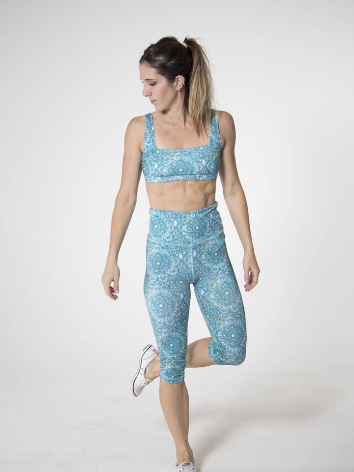 Capri Legging med hög midja - Mandala akvarell för wholesale av Trevena