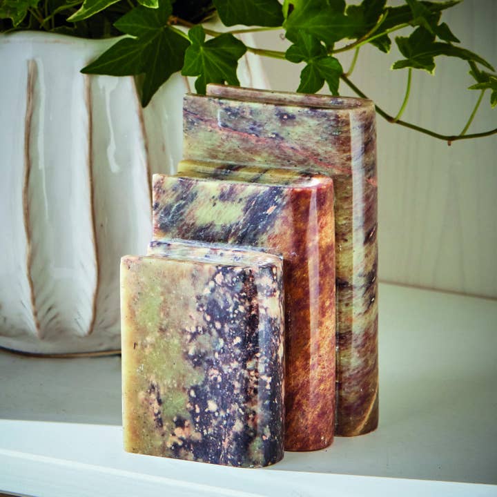 tag - Wholesale Decorative Tabletop Object - tag Stacked Books Soap Stone Sculpture