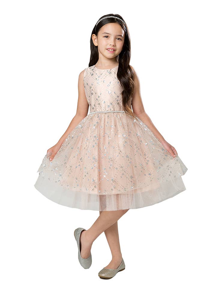 SK926 - sequin diamond tulle with satin for wholesale by Sweet Kids, Inc.