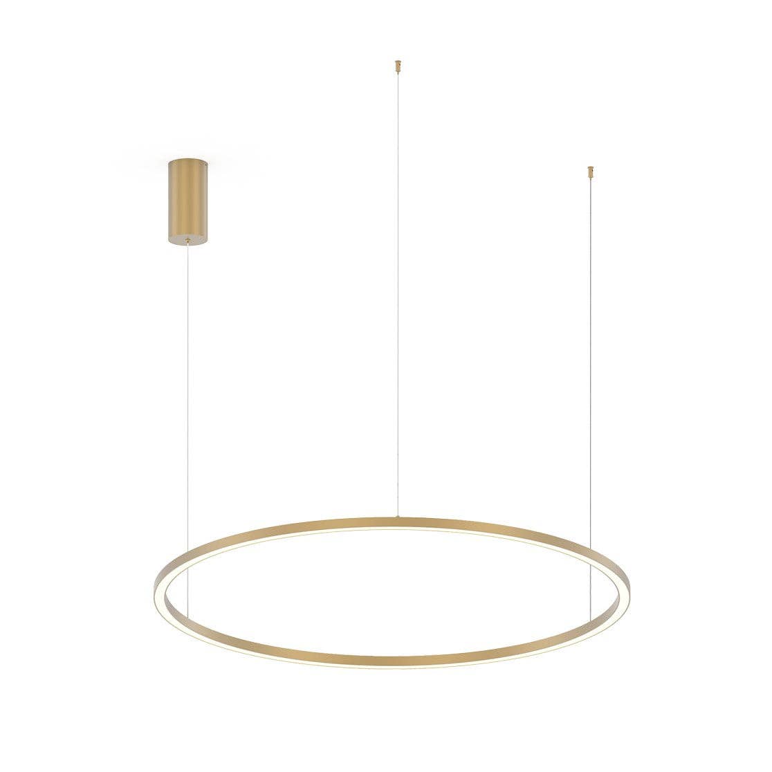 Gruppo F.T - Venta al por mayor Lámpara de araña y colgante - Lámpara colgante Hoop en aluminio estampado blanco, dorado o negro, difusor de silicona y interruptor interno para personalizar la temperatura de color2