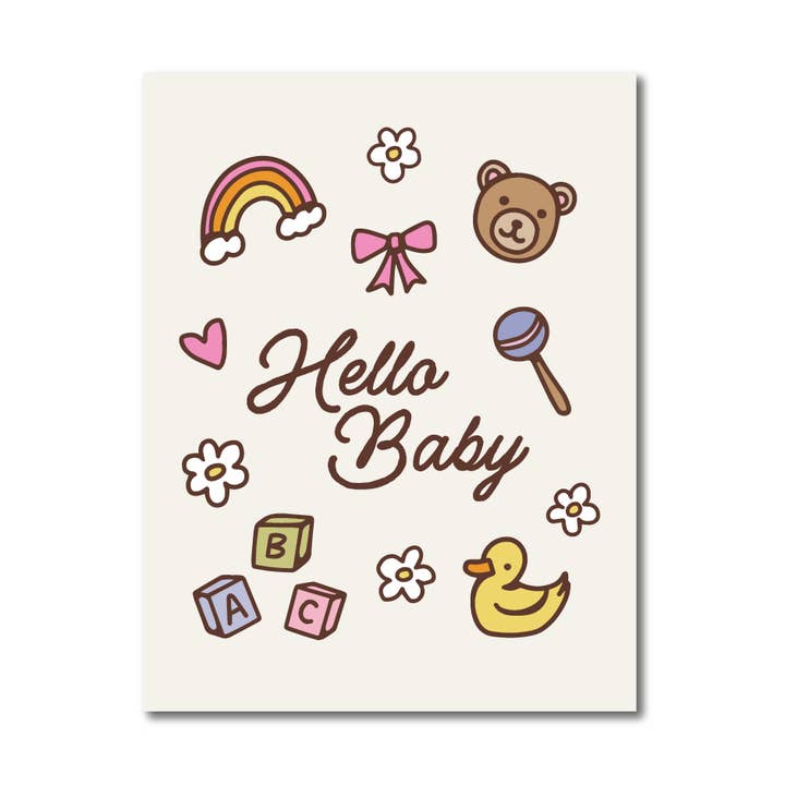 Hello Baby Greeting Card for wholesale by Amberhill