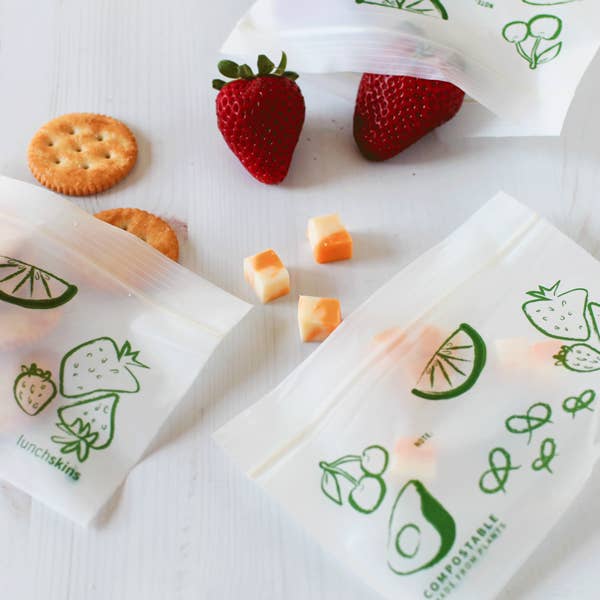 Lunchskins - Wholesale Food Storage Wrap/Bag - Compostable Freezer-Safe Snack Ziptop Bags 50ct2
