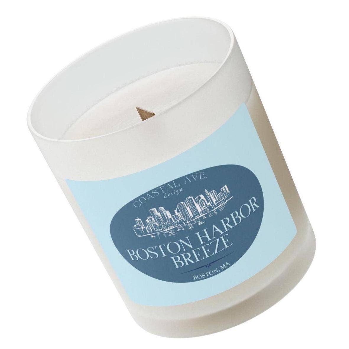 Coastal Ave. Design - Wholesale Jar/Filled Candle - Boston Harbor Breeze Coconut Soy Wax Candle with Wood Wick0