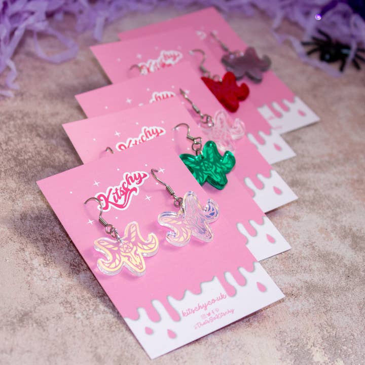 Kitschy - Wholesale Dangle Earrings - Darkness Baphomet Earrings Halloween Laser Cut Acrylic1