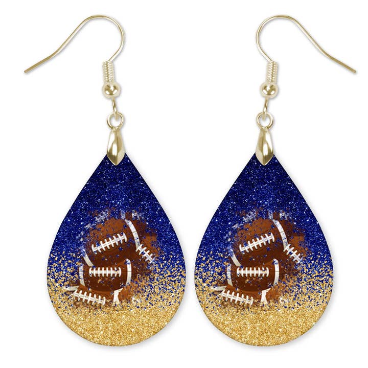 Football Teardrop Earrings for Gameday - Custom Colors for wholesale by The Painted Pug