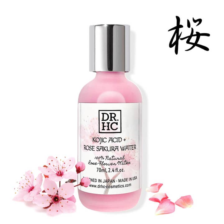 Ácido kójico+Água Rose Sakura (70 ~ 120ml, 2,4 ~ 4,0 fl.oz.) (Clareamento da pele, anti-manchas, anti-cicatriz, recuperação da pele...) por atacado de DR.HC Cosmetic Lab