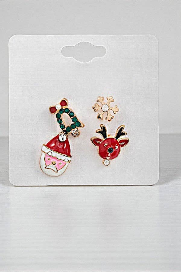 As Shown CHRISTMAS THEME STUD EARRING SET for wholesale on Faire