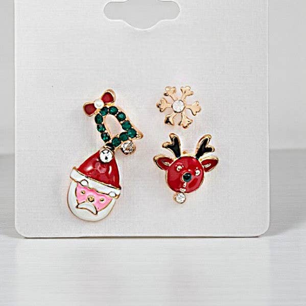 As Shown CHRISTMAS THEME STUD EARRING SET for wholesale on Faire0