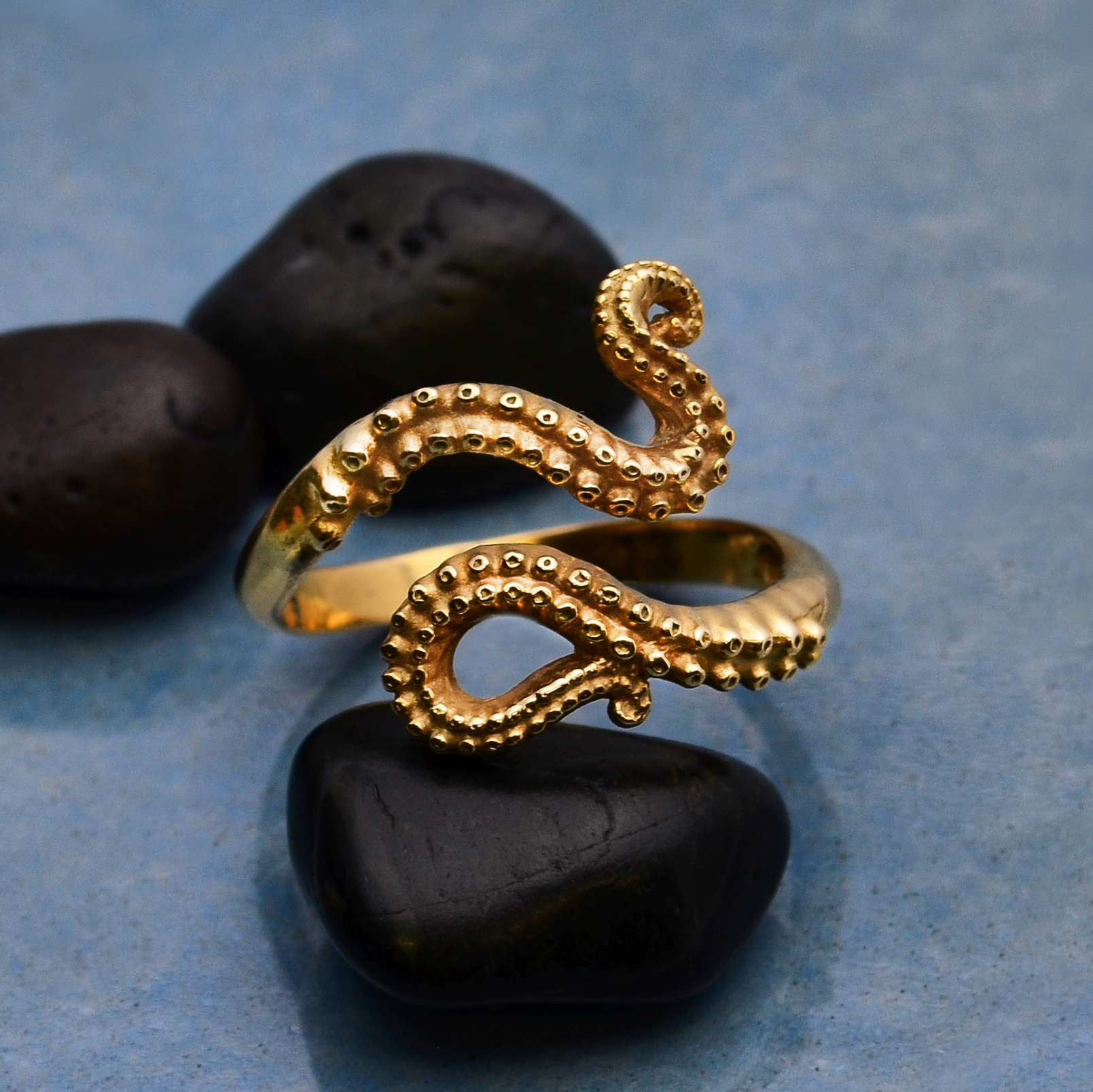 Nina Designs - Wholesale Cocktail/Statement Ring - Sterling Silver or Bronze Adjustable Octopus Tentacle Ring2