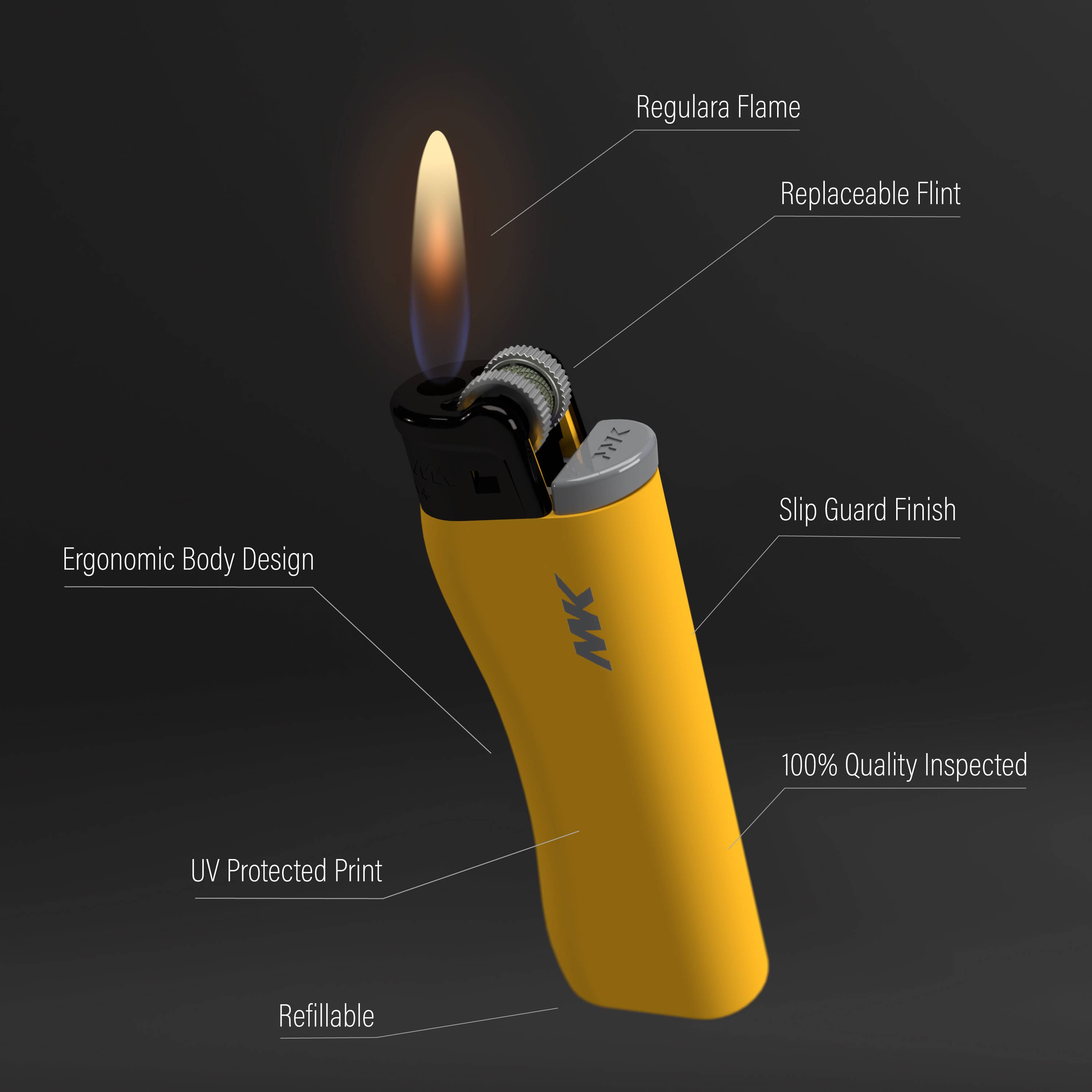 MK Lighter Company - Vendita all'ingrosso Espositore per rivenditori - Espositore a rack a 3 ripiani MK Lighter 3TD-3BL-9G-JET-014