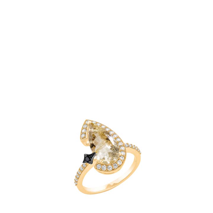 SALLY SKOUFIS™ - Wholesale Multi-Stone Ring - Nourish Ring with Gold Rutile in 18K Gold