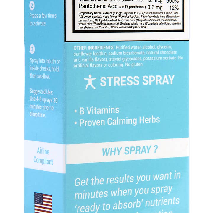 SpectraSpray Global - Wholesale Oral Supplement/Vitamin - Stress Oral Spray Supplement with GABA + B vitamins
